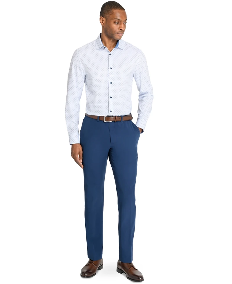 Men's Recycled Slim Fit Micro Geo 4-Way Stretch Performance Dress Shirt