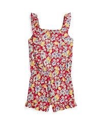 Polo Ralph Lauren Big Girls Floral Ruffled Jersey Romper