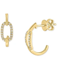 Lali Jewels Diamond Link Small Hoop Earrings (1/6 ct. t.w.) in 14k Gold