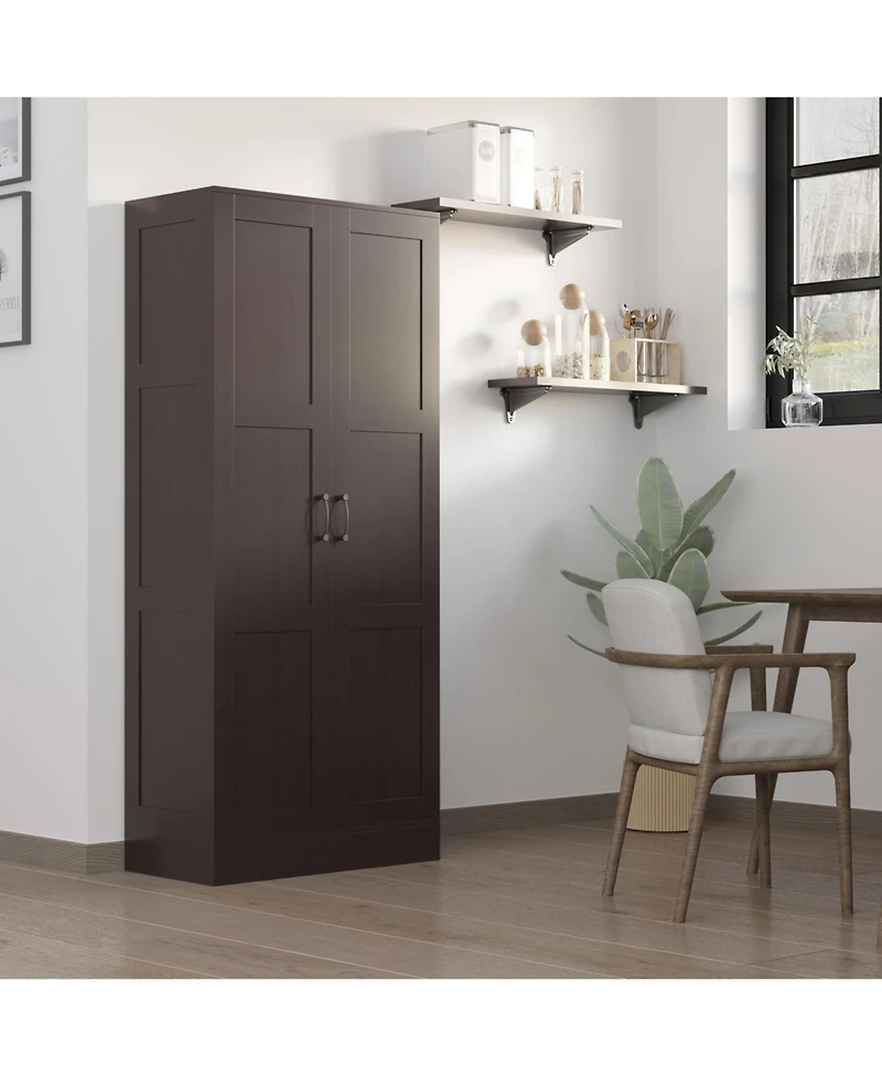 Homcom Storage Cabinet w/ Storage Shelves, Pantry Cupboard Cabinet