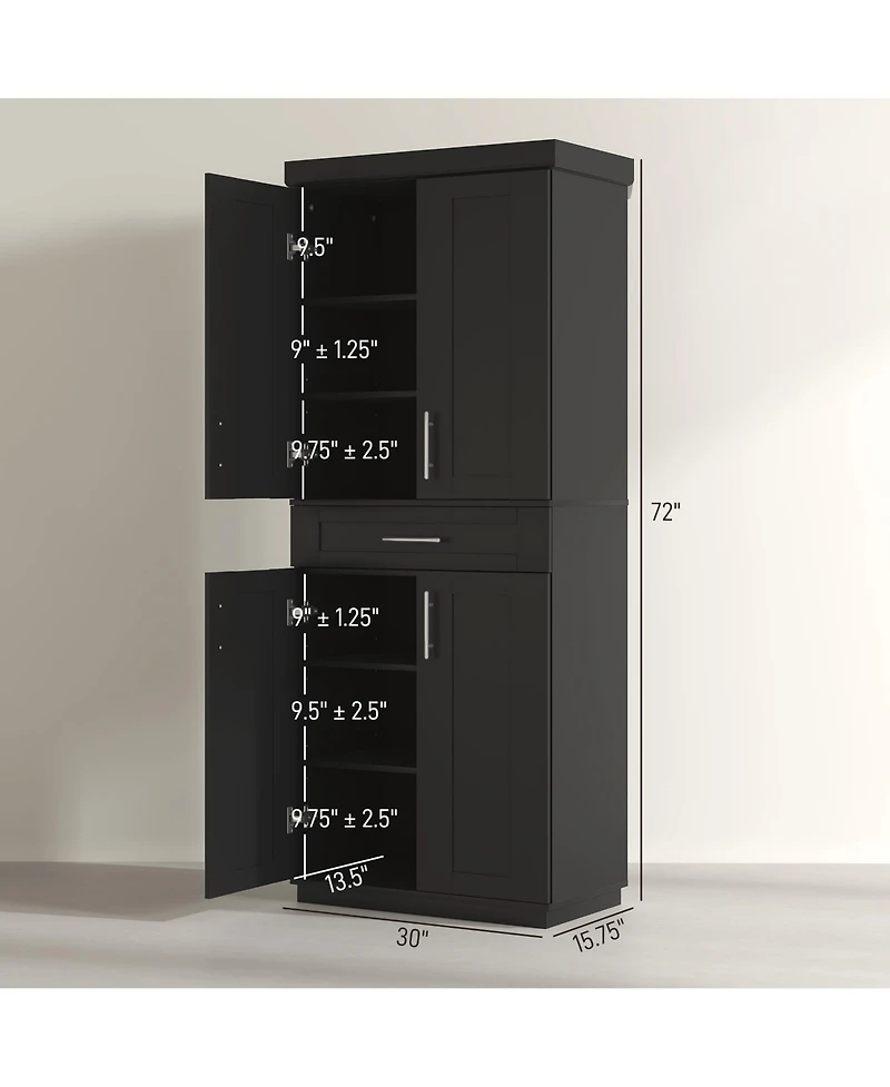 Homcom Kitchen Pantry with Doors and Drawer