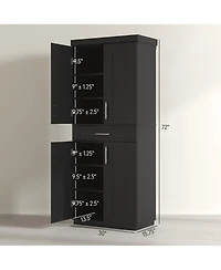 Homcom Kitchen Pantry with Doors and Drawer