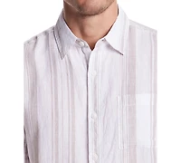 Weatherproof Vintage Men's Regular-Fit Stripe Button-Down 100% Linen Shirt