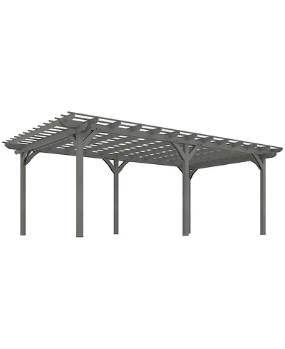 Outsunny 12' x 16' Wooden Pergola, Outdoor Gazebo for Vines,
