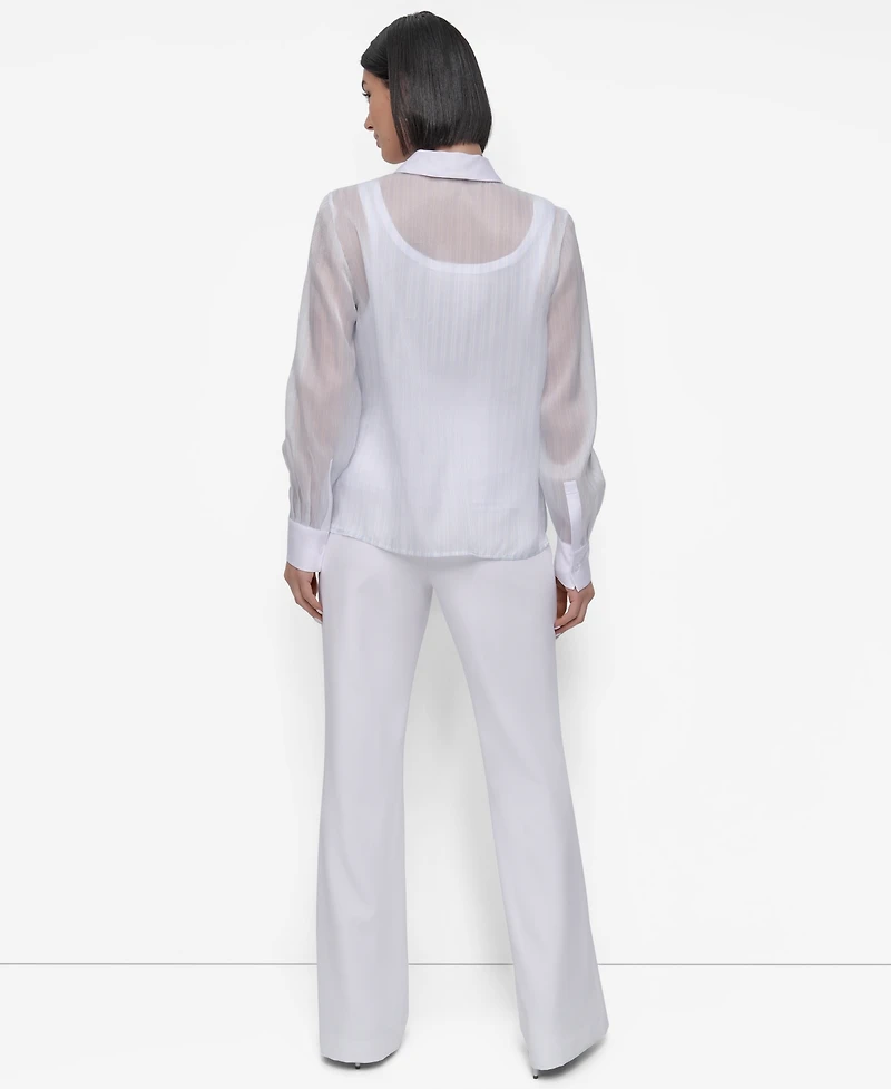 Dkny Women's Striped Button-Front Shirt