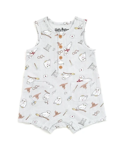 Harry Potter Baby Boys Hedwig Henley Sleeveless Romper