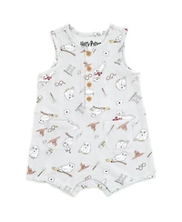 Harry Potter Baby Boys Hedwig Henley Sleeveless Romper
