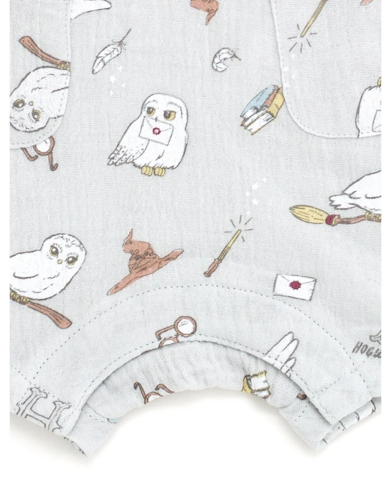 Harry Potter Baby Boys Hedwig Henley Sleeveless Romper