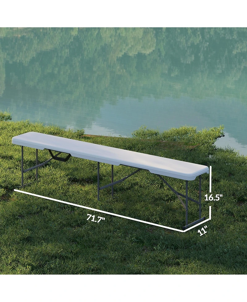 Outsunny 2 Pack 6 ft. Plastic Folding Benches,