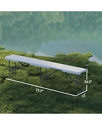 Outsunny 2 Pack 6 ft. Plastic Folding Benches,