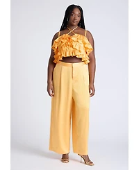 Eloquii Women's Wide Leg Pant With Pleat