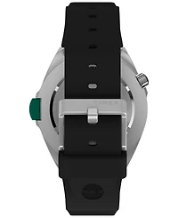 Timex Men's Quartz Analog Black Rubber Watch, 46mm