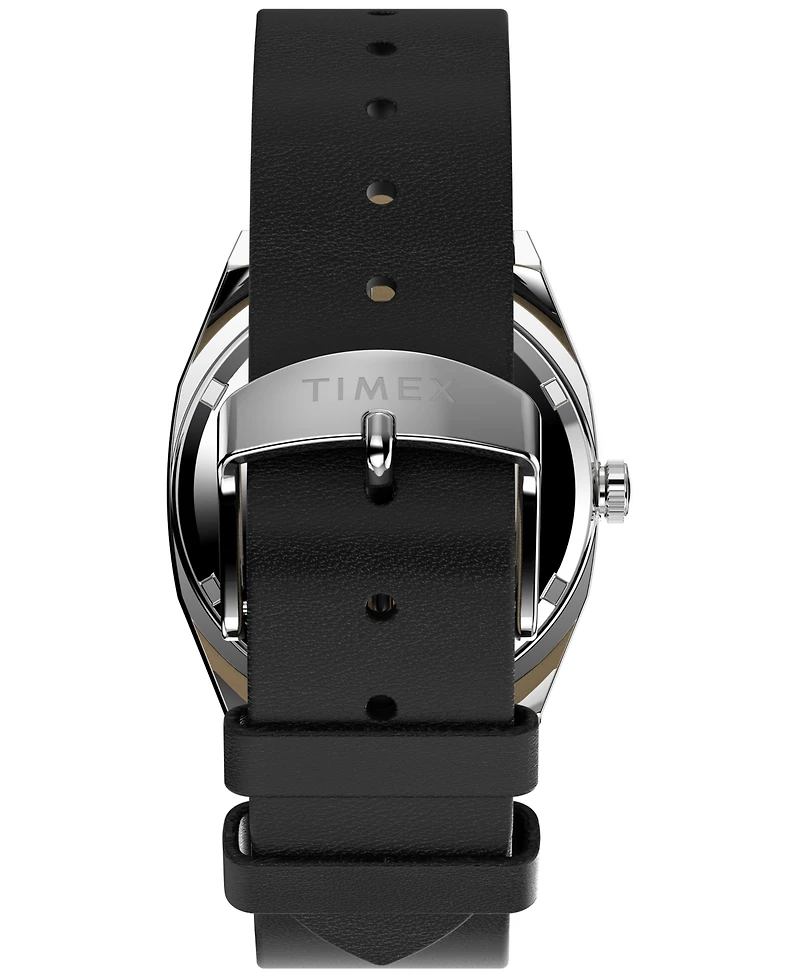 Timex Men's Mechanical Automatic Black Leather Watch, 34mm