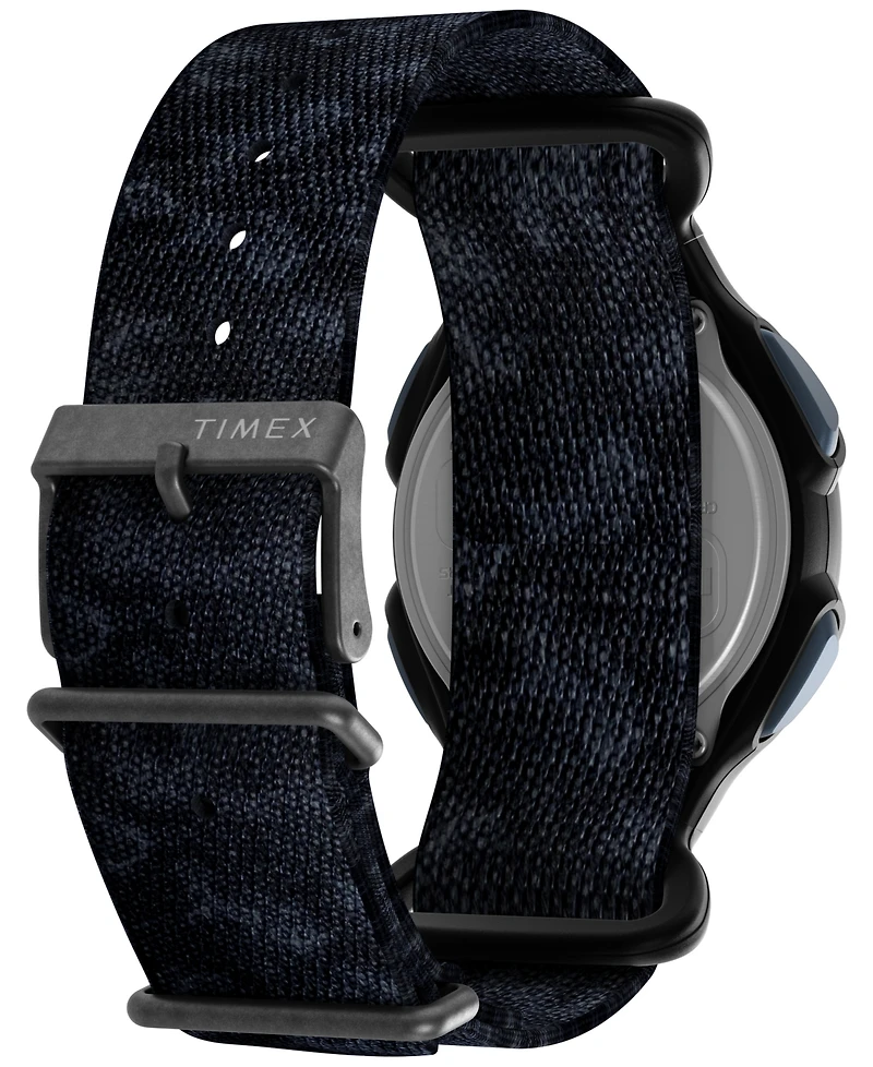 Timex Men's Quartz Digital Black Leather Watch, 38mm