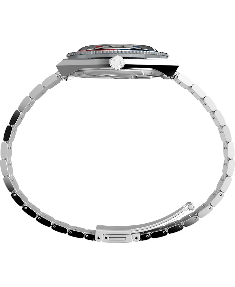 Timex Men's Quartz Analog Silver-Tone Stainless Steel Watch, 38mm