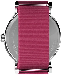 Timex Women's Quartz Analog Pink Nylon Watch, 38mm