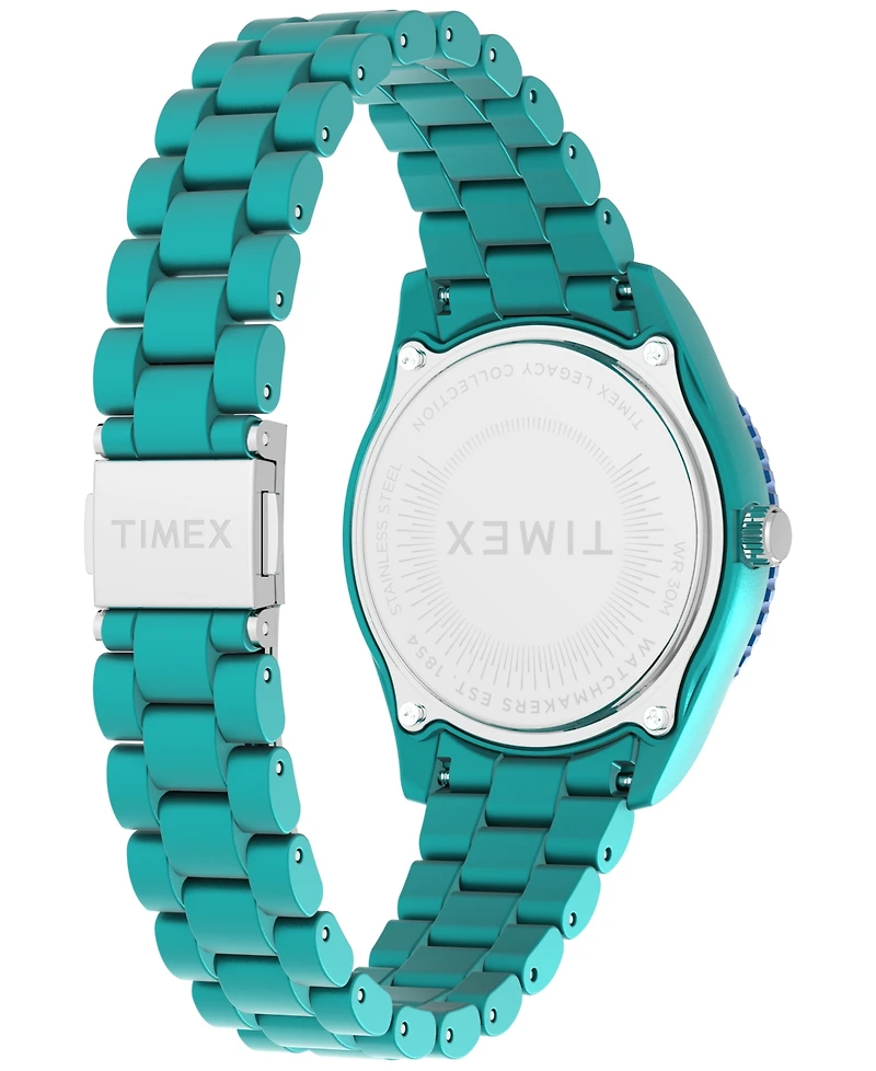Timex Women's Quartz Analog Green Stainless Steel Watch, 37mm