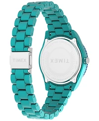 Timex Women's Quartz Analog Green Stainless Steel Watch, 37mm