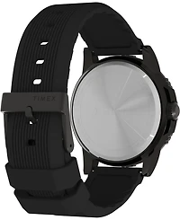 Timex Men's Quartz Analog Black Silicone Watch, 45mm