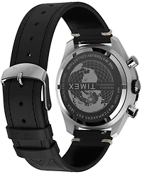 Timex Men's Quartz Analog Black Leather Watch, 41mm