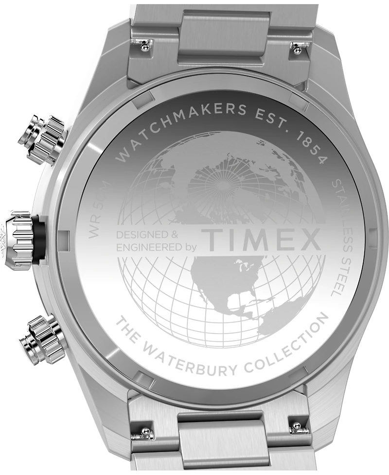 Timex Men's Quartz Analog Silver-Tone Stainless Steel Watch, 39mm