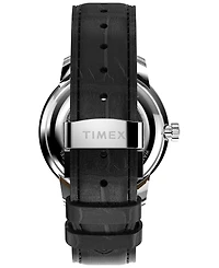 Timex Men's Mechanical Automatic Black Leather Watch, 41mm
