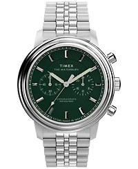 Timex Men's Chronograph Silver-Tone Stainless Steel Watch, 41mm
