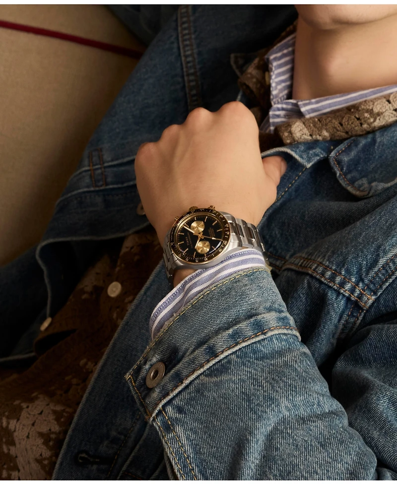 Timex Men's Quartz Analog Silver-Tone Stainless Steel Watch, 39mm