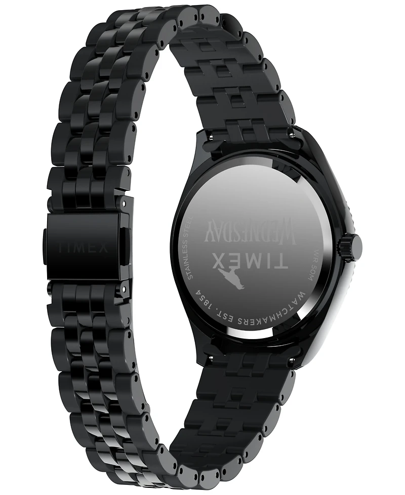 Timex Men's Quartz Analog Black Stainless Steel Watch, 36mm