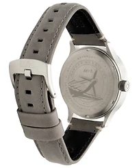 Avi-8 Men's Hawker Hurricane Mckellar Dual-Time Gray Leather Strap Watch, 44mm