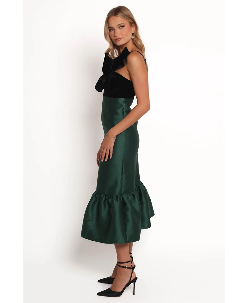 Petal and Pup Women's Amelie Bow Front One Shoulder Midi Dress