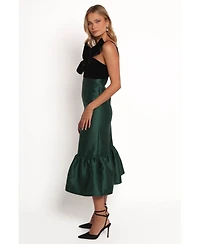 Petal and Pup Women's Amelie Bow Front One Shoulder Midi Dress