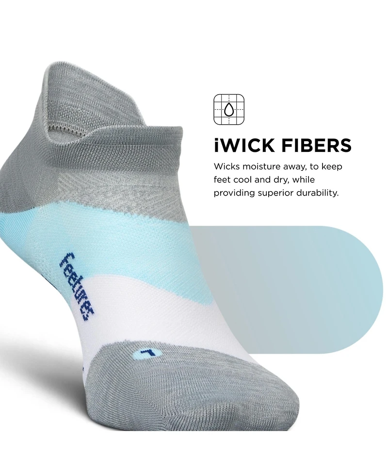 Feetures Men's Elite Ultra Light Cushion Ankle Socks - Sport Sock with Targeted Compression