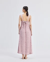 Reistor Women's Perfect Floral Maxi with Tapered Straps Pink