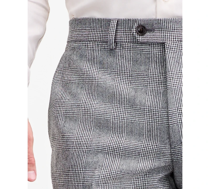 Ted by Baker Men's Modern-Fit Stretch Black & White Wool-Blend Suit Separate Pants