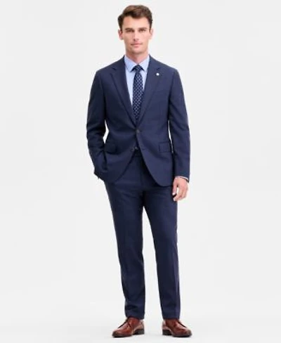 Ted By Ted Baker Mens Modern Fit Blue Sharkskin Wool Blend Suit Separates
