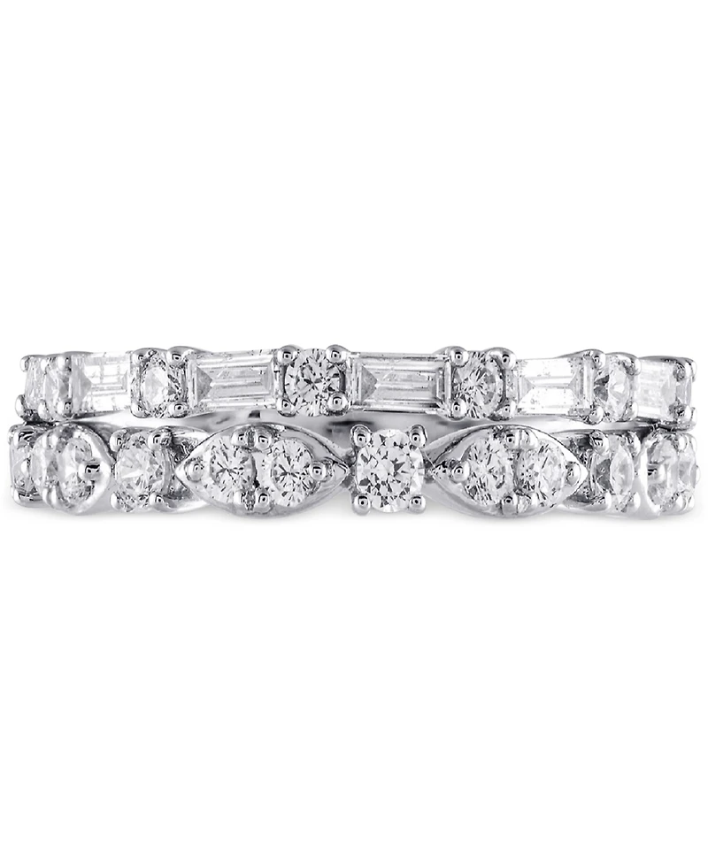 Diamond Double-Row Band (3/4 ct. t.w.) in 14k White Gold