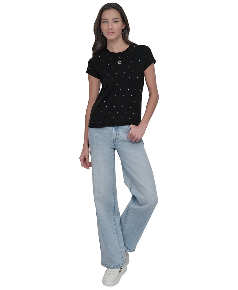 Dkny Jeans Petite Rhinestone-Embellished T-Shirt