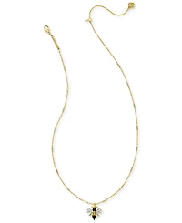Kendra Scott 14k Gold-Plated Crystal Bee 18" Adjustable Pendant Necklace - Gold Black