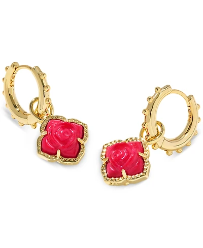 Kendra Scott 14k Gold-Plated Removable Rose Charm Huggie Hoop Earrings