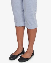 Alfred Dunner Petite Land of The Free Striped Cuffed Clamdigger Pants