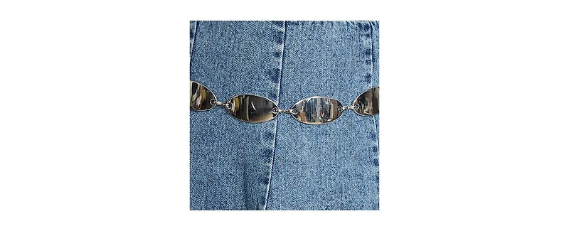Steve Madden Oval Plate Chain Belt