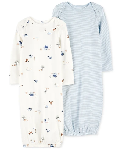 Carter's Baby Boys Cotton Sleeper Gowns, 2 Pack