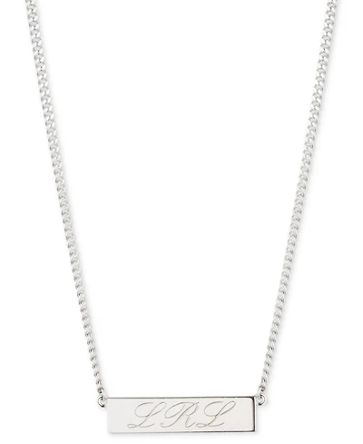 Lauren Ralph Lauren Sterling Silver Logo Script Pendant Necklace, 16" + 3" extender