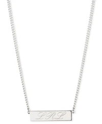 Lauren Ralph Lauren Sterling Silver Logo Script Pendant Necklace, 16" + 3" extender
