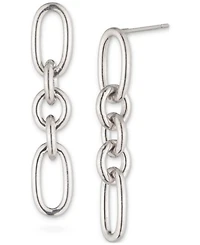 Lauren Ralph Lauren Sterling Silver Link Linear Drop Earrings