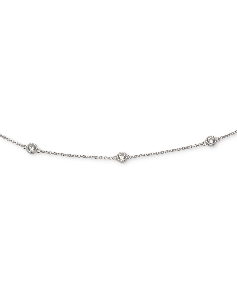 Lauren Ralph Lauren Sterling Silver Cubic Zirconia Station Flex Bracelet