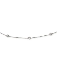 Lauren Ralph Lauren Sterling Silver Cubic Zirconia Station Flex Bracelet