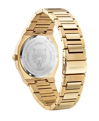 Plein Sport Men's Metronaut Three Hand Quartz Ion Plated Yellow Gold Bracelet Watch, 42mm