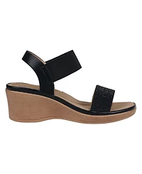 Gc Shoes Women's Nia Embellished Elastic Wedge Sandals
